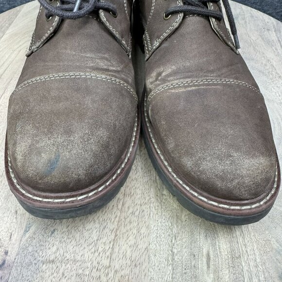 Dockers Rawls Rugged Mens 9M Brown Faux Leather Lace-Up Ankle Boots Side Zippers - Picture 9 of 10